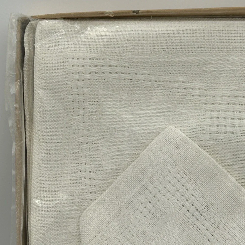 Vintage Linbro Linen/Cotton White Dinner 4-Dinner Napkins 4-Placemats New Sealed
